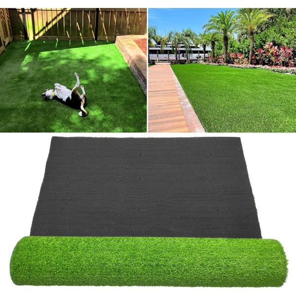 Artificial turf, professional dog mat large turf outdoor carpet terrace pet lawn, artificial carpet with drainage holes, 3.28FT * 6.56FT