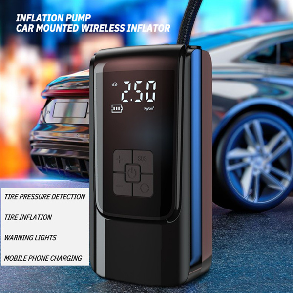 Car Inflator Pump Wireless Dual Power Digital Inflator Pump Tire Inflator Portable Intelligent Digital Inflator Pump - Christmas Gift