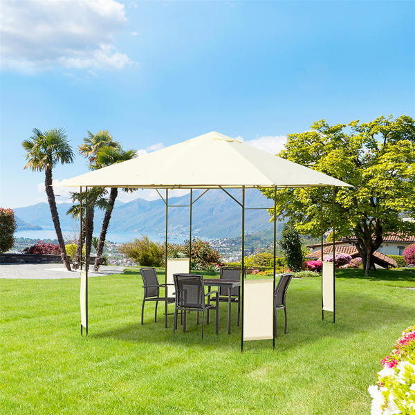 10' x 10' Outdoor Gazebo,Cream White Canopy Shelter