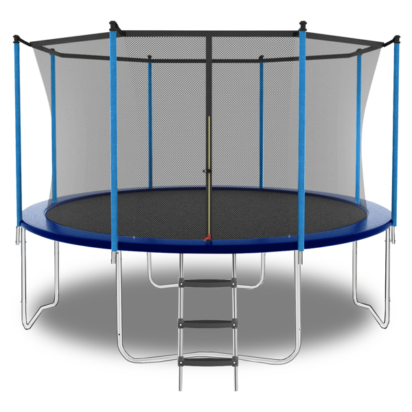 8ft Blue Outdoor Toddler Trampoline with Enclosure Safety Net Jumping Fun Trampoline, heavy-duty jump pads, spring-loaded for children and adults,  Gifts for Boys/Girls