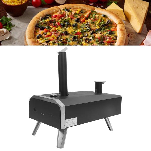 Outdoor Pizza Oven Wood Fired Maker Outside Stove 12in Portable Stainless Steel for Backyard