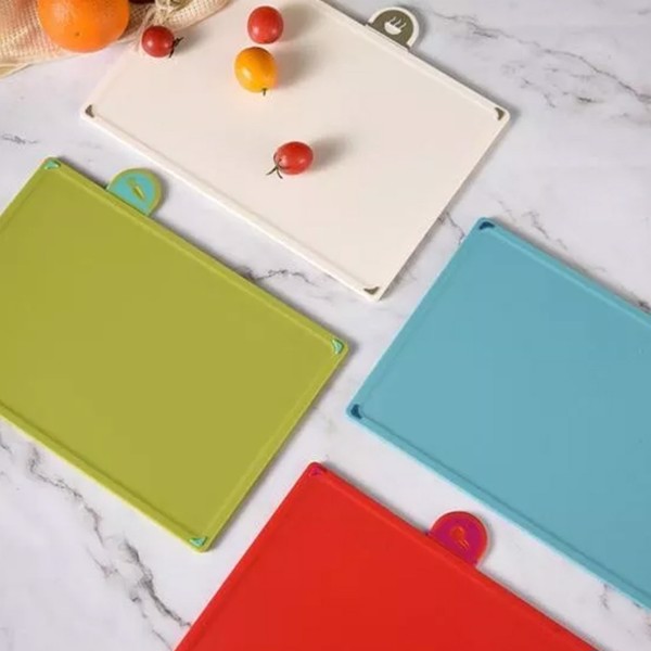 ​​​COLOURED 4X CHOPPING BOARD SET NON-SLIP INDEX CUTTING BOARD WITH STAND ZENO