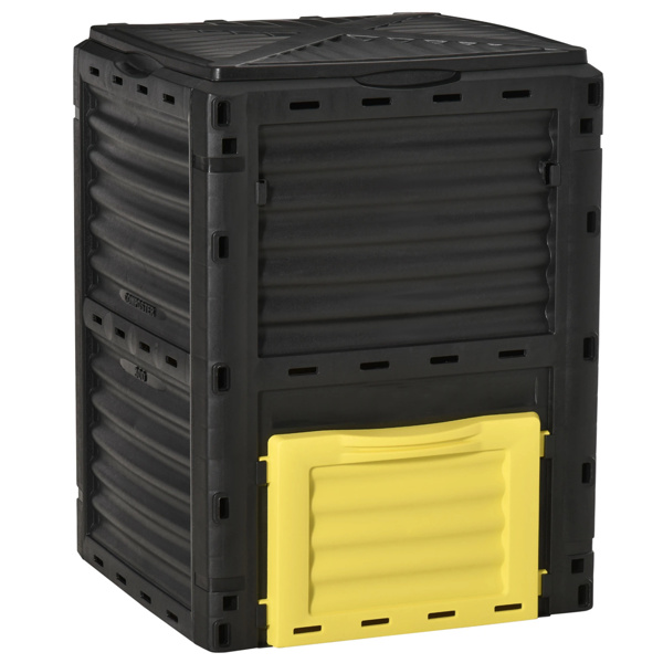 300L Garden compost bin with 48 vents Yellow