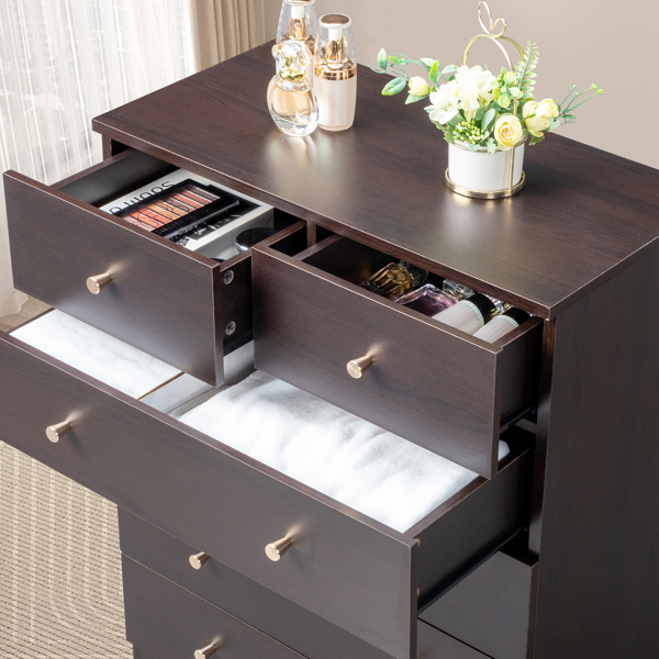 Modern Simple 4-Drawer Dresser Nightstand Brown