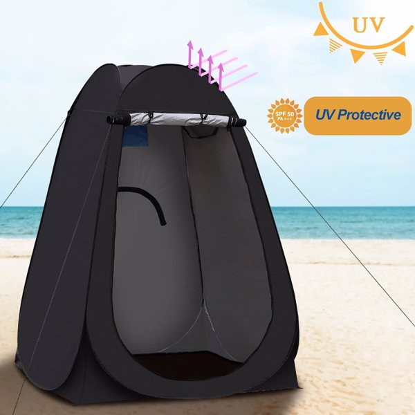 Portable Pop Up Privacy Tent, Outdoor Camping Bathroom Toilet Shower Tent with Carrying Bag Spacious Dressing Changing Tent with Wind Rope and Ground Pegs