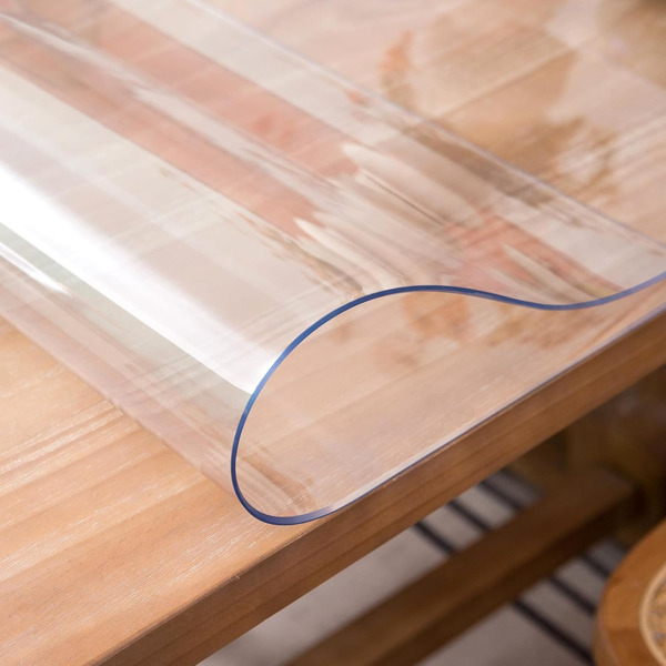 36 x 60 Inch Clear PVC Table Cover Protector, 1.5mm Thick Rectangular Plastic Desk Pad Mat, Vinyl Table Top Protector for Writing Desk, Dining Table