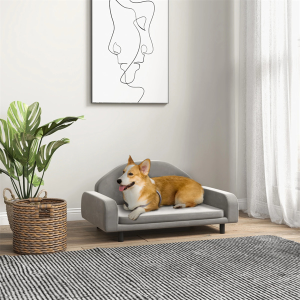 31" grey pet sofa with cushion