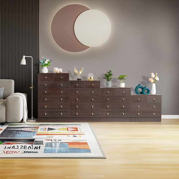 Modern Simple 6-Drawer Dresser Brown