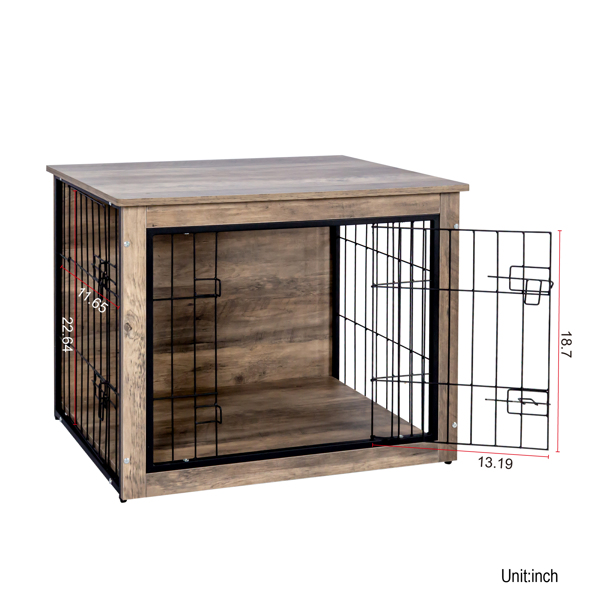 Dog Crate Furniture , Medium Wooden Dog Crate with Double Doors, Dog Furniture, Indoor Dog Kennel,  Medium