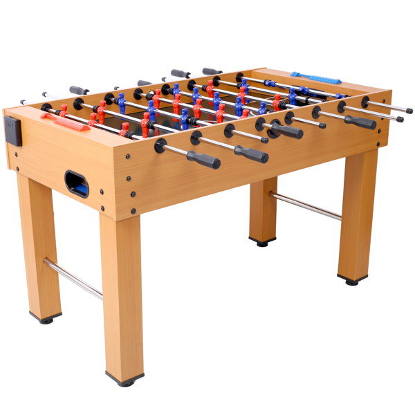 54-Inch Hurricane Foosball Table for Family Game Rooms with Light Cherry Finish, Analog Scoring and Free Accessories brown