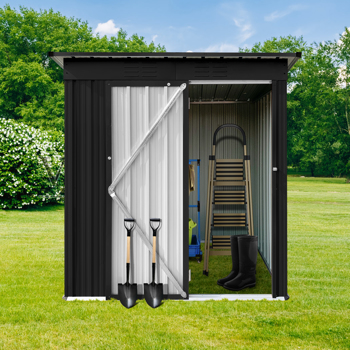 Metal garden sheds 5ft×4ft outdoor storage sheds  Black