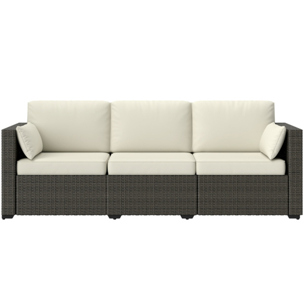 Rattan Three-Seat Sofa