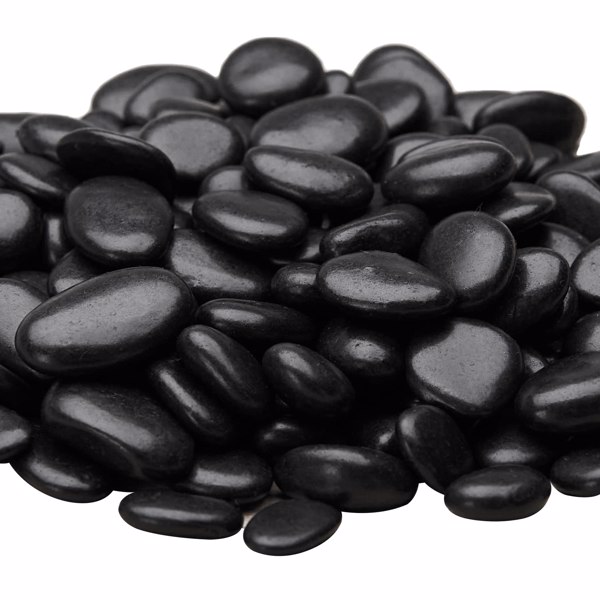 1 Set of 5lbs Bulk Bag of Small Black Pebbles - Decorative Aquarium Gravel, River Rocks for Outdoor Garden Paving, Indoor Plant Gravel, Perfect for Aquascaping, Landscaping, 1cm-3cm Size