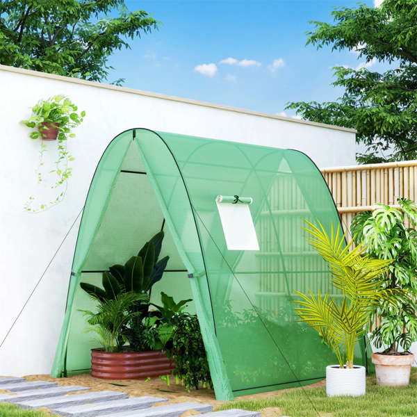 Greenhouse with 2 Doors 6' x 6' x 6.6', Green 