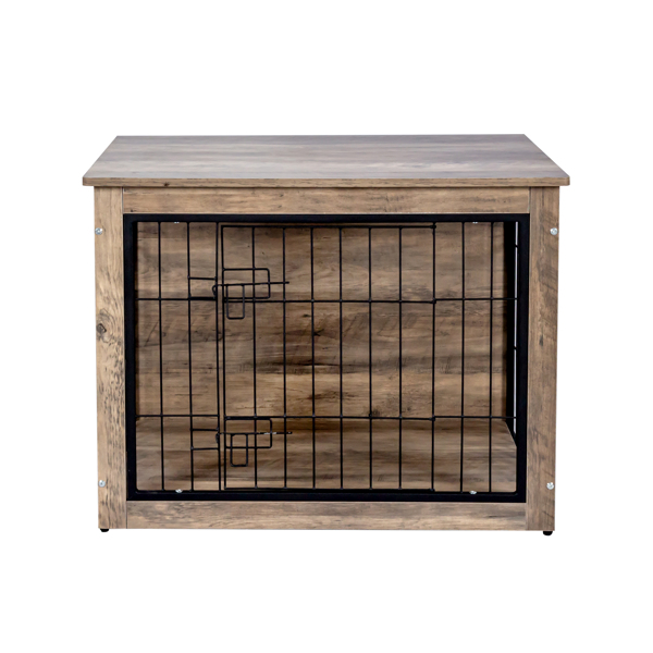 Dog Crate Furniture , Medium Wooden Dog Crate with Double Doors, Dog Furniture, Indoor Dog Kennel,  Medium