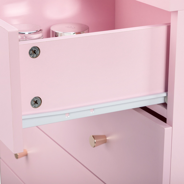 Modern Simple 6-Drawer Dresser Pink