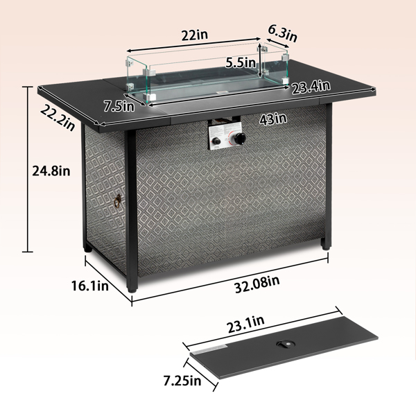 43-Inch Fire Table