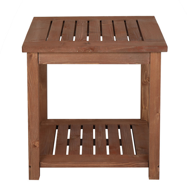 Square Wood Side Table Carbonized Color