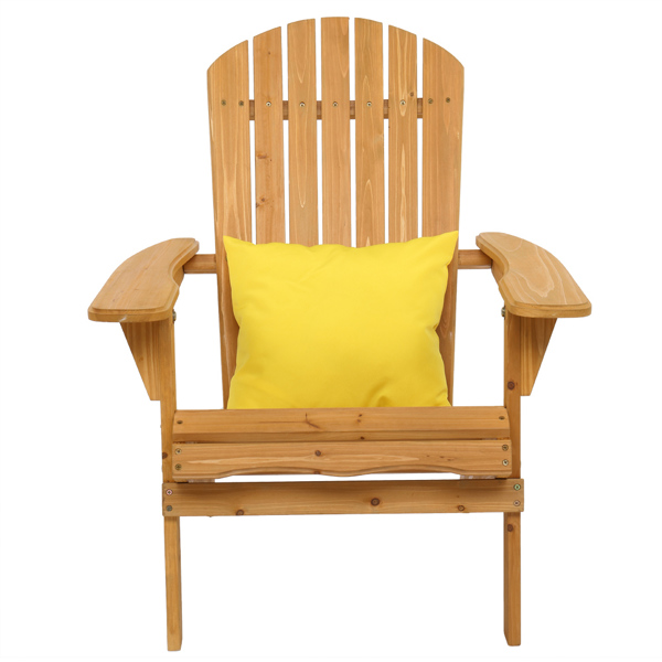 【Replace 57738306】Folding Wooden Adirondack Lounger Chair with Natural Finish