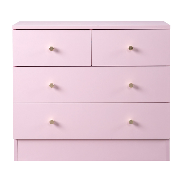 Modern Simple 4-Drawer Dresser Nightstand PINK