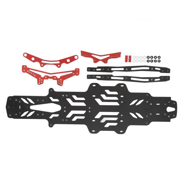 RC Drift Car Chassis Plate - Carbon Fiber & Aluminum Alloy for MST RMX2.0S RRX2.0S 1/10 Scale - Black