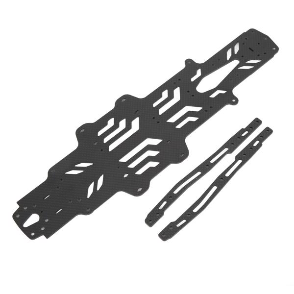 RC Drift Car Chassis Plate - Carbon Fiber & Aluminum Alloy for MST RMX2.0S RRX2.0S 1/10 Scale - Black