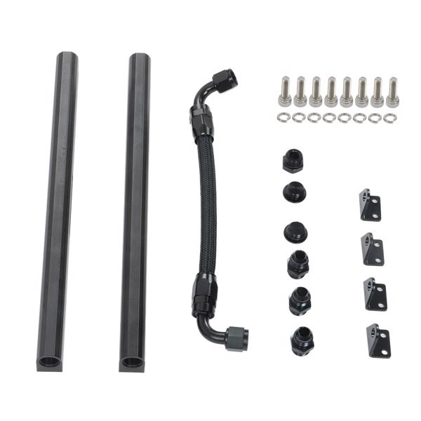 High Flow Fuel Rails Kit ‑8AN Port Billet Aluminium Black Stable Performance EFI Fuel Rails for LS1 LS6