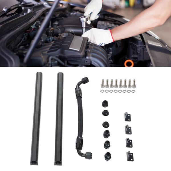 High Flow Fuel Rails Kit ‑8AN Port Billet Aluminium Black Stable Performance EFI Fuel Rails for LS1 LS6