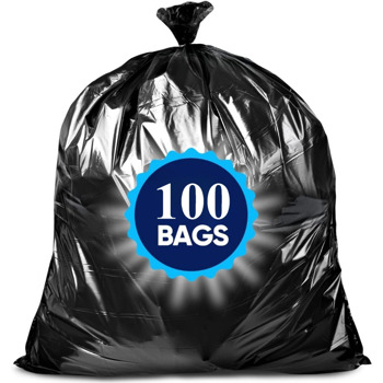 1.9MIL thick 50 gallon black garbage bag, suitable for disposable garbage bags in kitchens, lawns, kitchens, offices, and restaurants. Plastic bags for cleaning 39.4in * 47.2in,100PCS