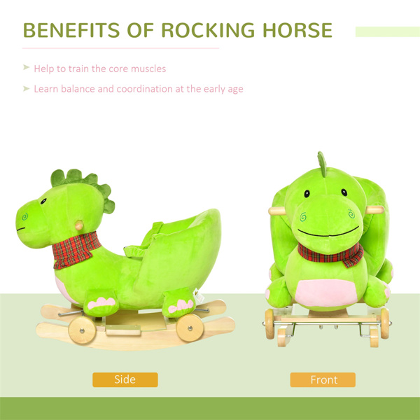  2-IN-1 Baby rocking horse toy with music playback Dinosaur shaped