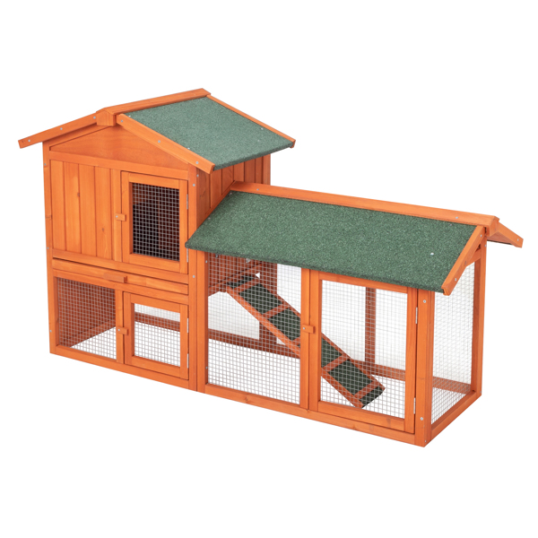 61" Wooden Chicken Coop Hen House Rabbit Wood Hutch Poultry Cage Habitat