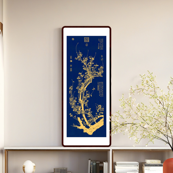 Plum Blossom Painting Handmade Tayin Energy Painting Size 45.2X17.7 inch (115X45cm)