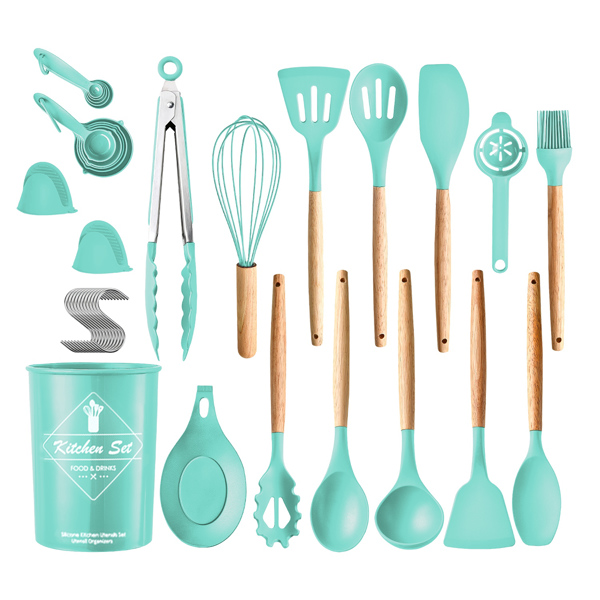 35Pcs Kitchen Cooking Utensils Set Spatula Set Baking Utensil Set Kitchen Accessories Necessities with Holder Egg Whisk Separator Tong Turner Spoons Cups