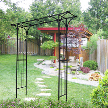 Metal Garden Arch Garden Arbor Trellis Climbing Plants Support  Arch Outdoor Arch Wedding Arch Party Events Archway Black