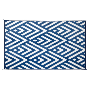 Outdoor Rug for Patio Clearance,Waterproof Mat,Reversible Mats, Plastic Straw Rug, Modern Area Rug for RV, Patio, Backyard, Deck, Picnic, Beach, Trailer, Camping, Blue & White, 9\\' x 12\\'