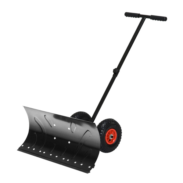 Snow Shovel Rolling Pusher 31.75" x 29.25" x 42.25" Black  