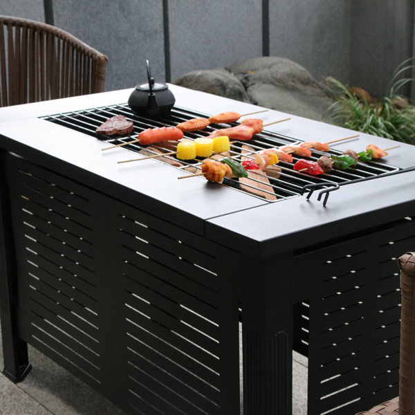 fire pit multifunctional chinese hibachi cooking tea bbq grill patio grill stove table outdoor furniture heating patio