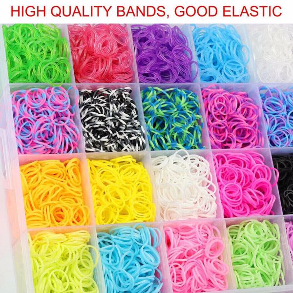 15000Pcs Kit Box+ Rubber Loom Bands Children Mult-color Make Woven Bracelet