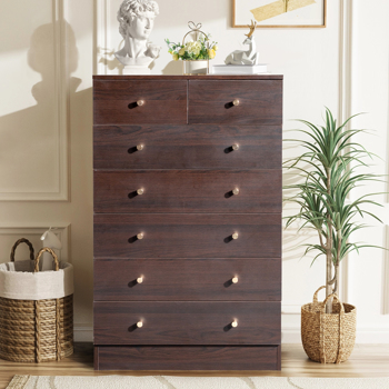 Modern Simple 7-Drawer Dresser Brown