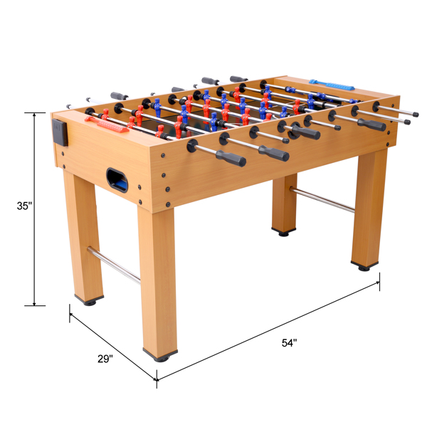 54-Inch Hurricane Foosball Table for Family Game Rooms with Light Cherry Finish, Analog Scoring and Free Accessories brown