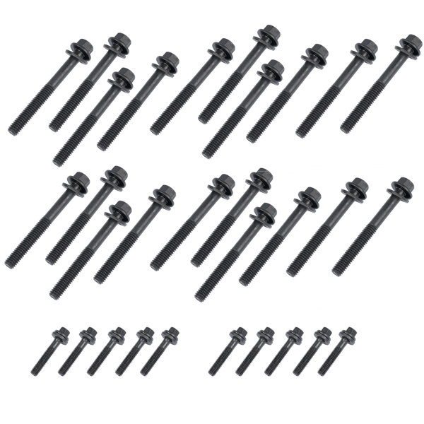 Cylinder Head Bolt Kit Hex Head Black Oxide for Small Block Chevy Gen III LS 4.8L 5.3L 6.0L Engine 2004- 134-3610