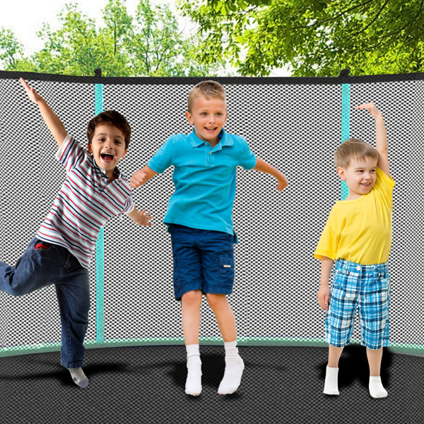 12ft Green Outdoor Toddler Trampoline with Enclosure Safety Net Jumping Fun Trampoline, heavy-duty jump pads, spring-loaded for children and adults, Gifts for Boys/Girls