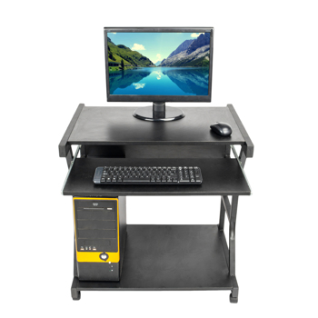 Moveable Four-wheel Computer Desk Black