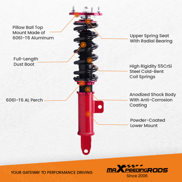 MaXpeedingrods Coilovers Shocks Springs Kit For Challenger Charger 2011-2022 RWD