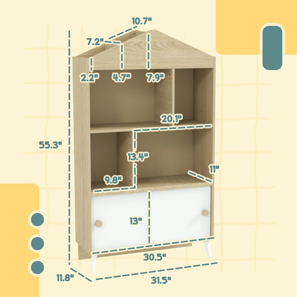 MDF Children's Toy Shelf, Kids Bookshelf 