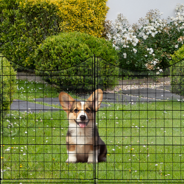 5 Panels Metal Decorative Garden Fence 36"(L)x39"(H), No Dig Animal Dog Barrier, Garden Temporary Border Fencing for Yard Patio Outdoor