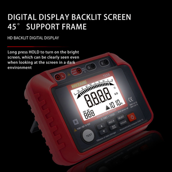 The megohmmeter comes standard with a high-precision insulation resistance tester