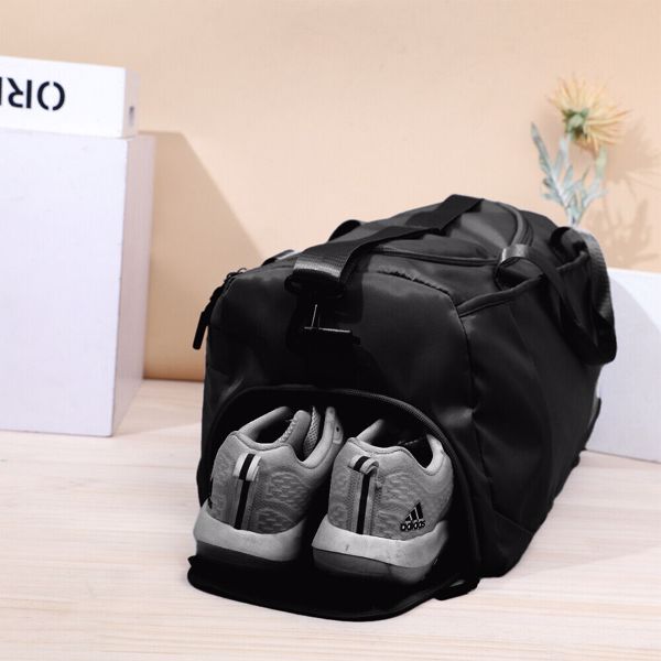 52x27x25cm Large black sport gym tote new duffle bag travel work gear bag