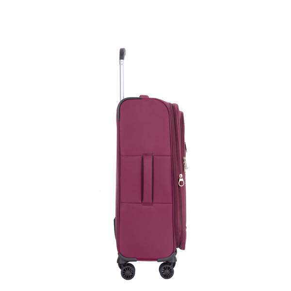 3-Piece Set (18/Travelbag /toiletry bag) ,Softshell Suitcase Spinner Wheels Terylene Polyester Luggage Sets Carry On Suitcase Luggage Lightweight Durable Suitcase WINE RED