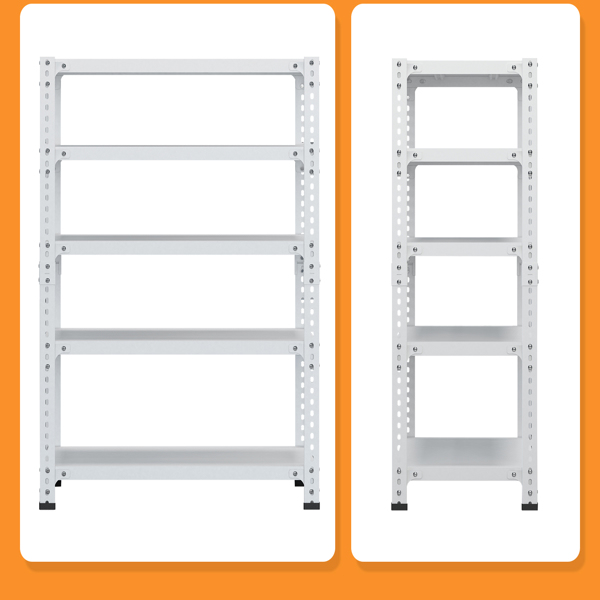 Household storage rack, adjustable display rack, basement balcony storage rack, carbon steel storage rack, 100cm * 40cm * 180cm, five floors (white) 